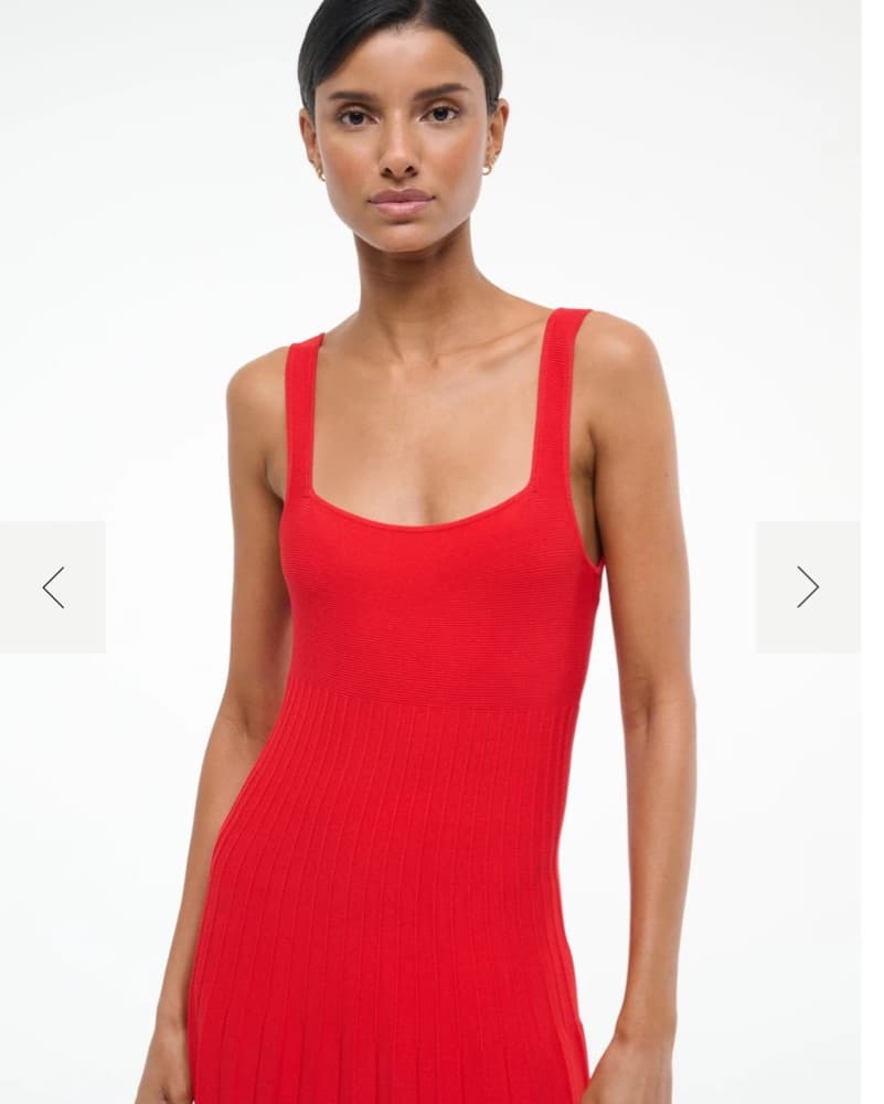 Staud Ellis Dress Long- Red - Image 3