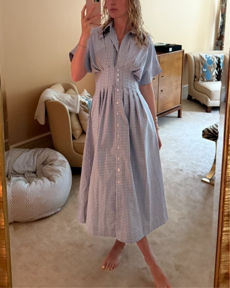 Blue And White Checkered Summer Dress - Image 1