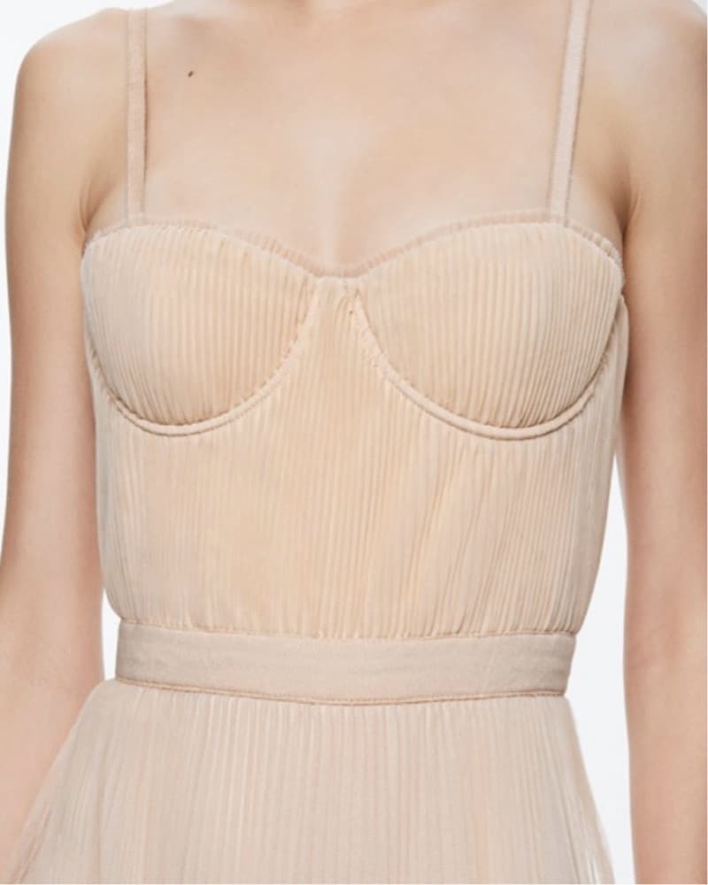 Alice + Olivia Sheer Nude Tulle Dress - Image 5