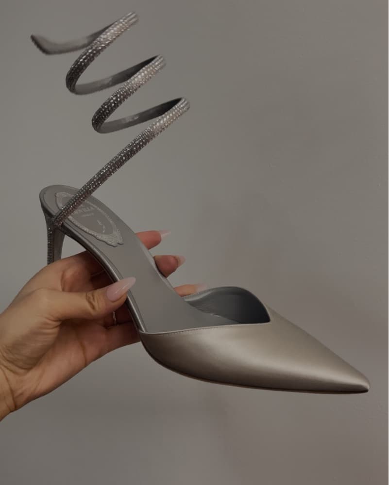 Cleo Satin Grey heels - Image 1
