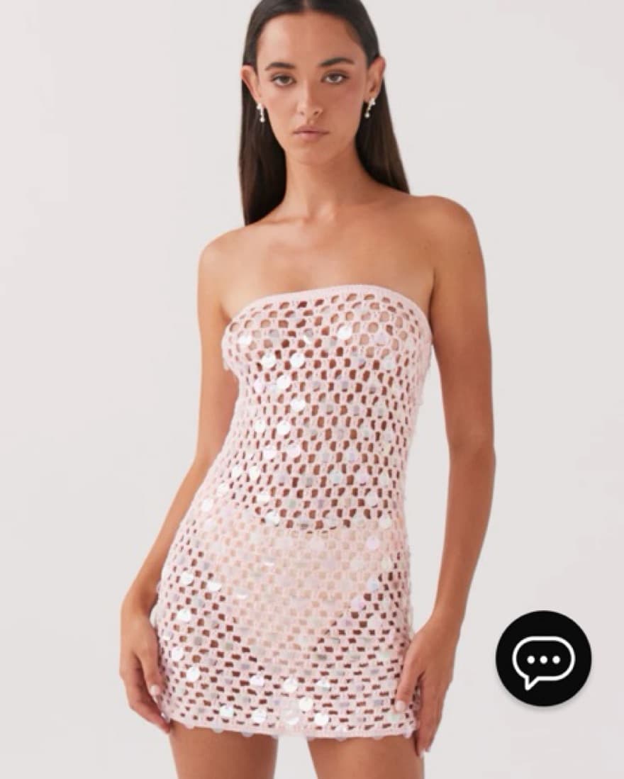 Montana Sequin Crochet Mini Dress - Image 4