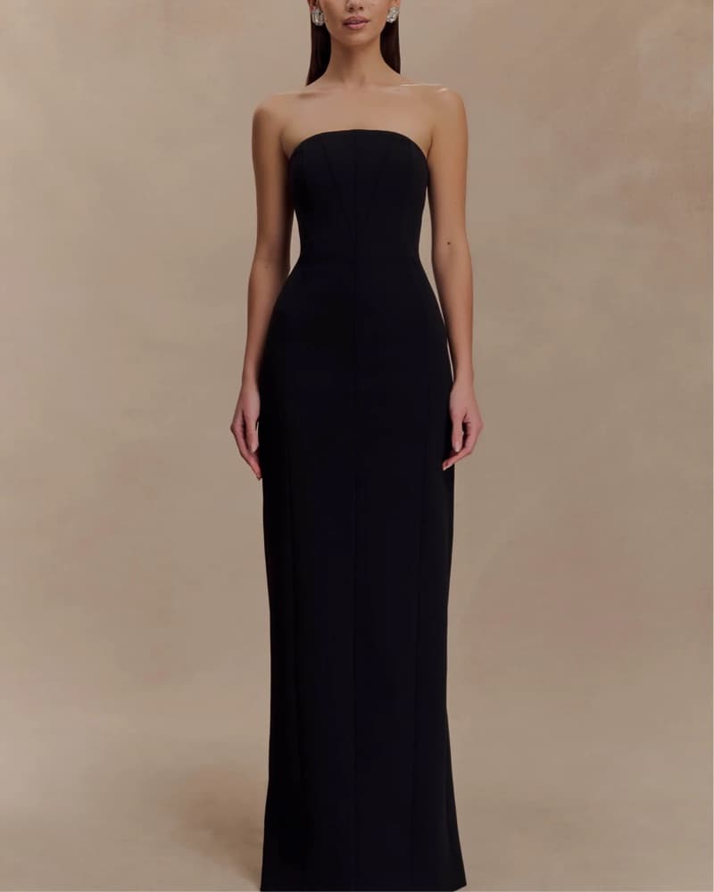 Meshki kalila strapless crepe maxi dress - Image 1