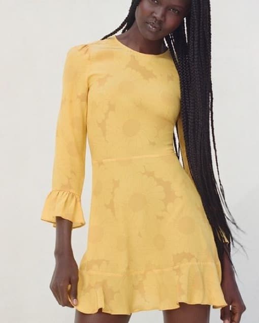 Realisation Par Yellow Silk Mini Dress - Image 6