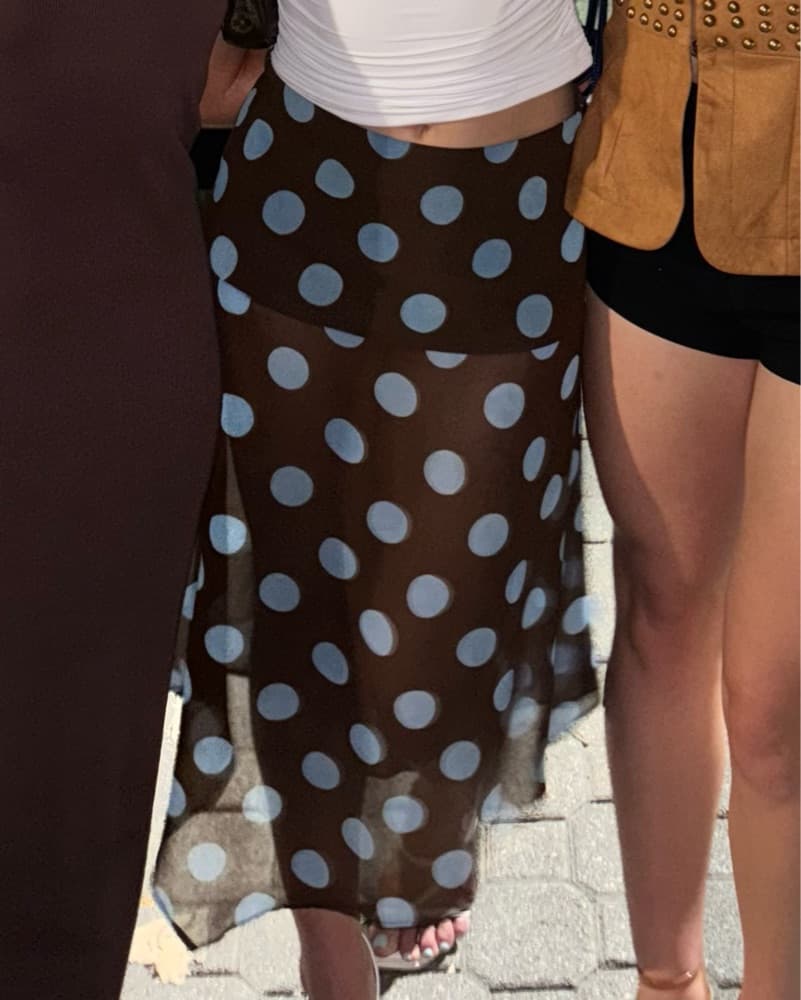 Brown Polka Dot Skirt - Image 3