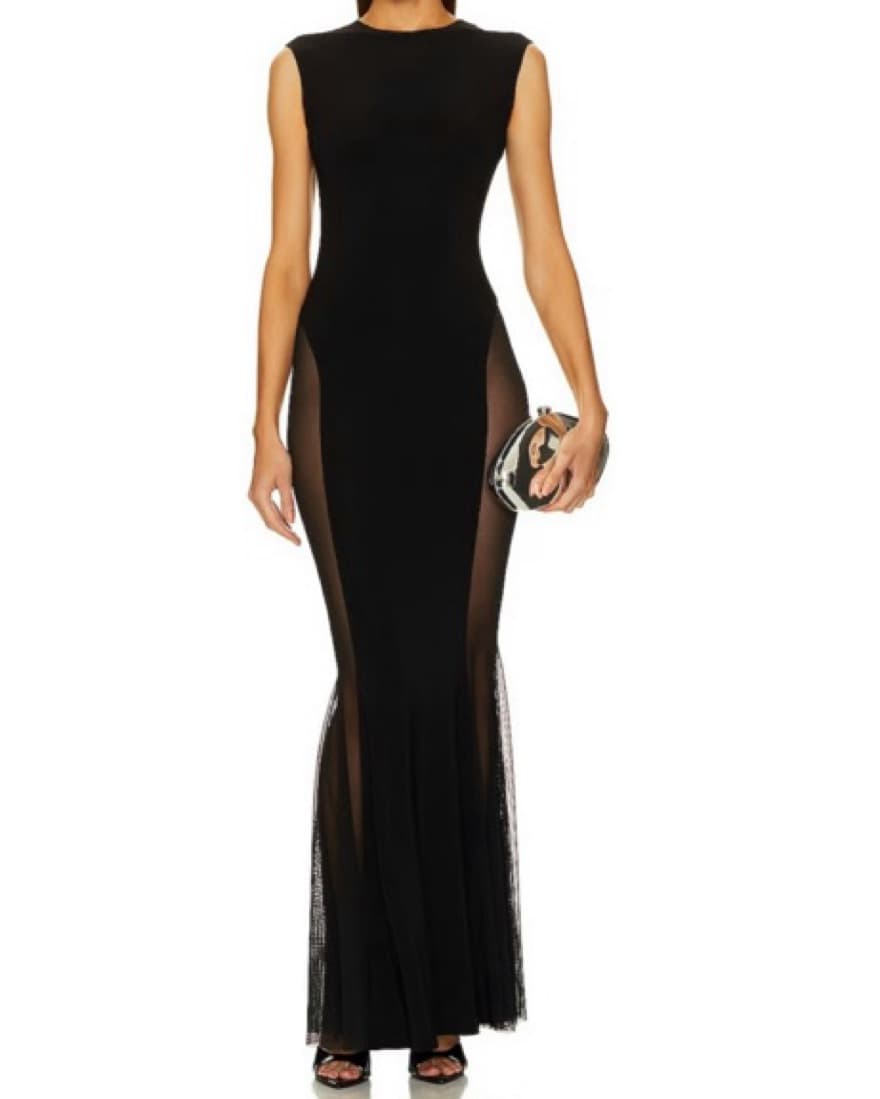 Sheer Paneled Norma Kamali Dress - Image 1