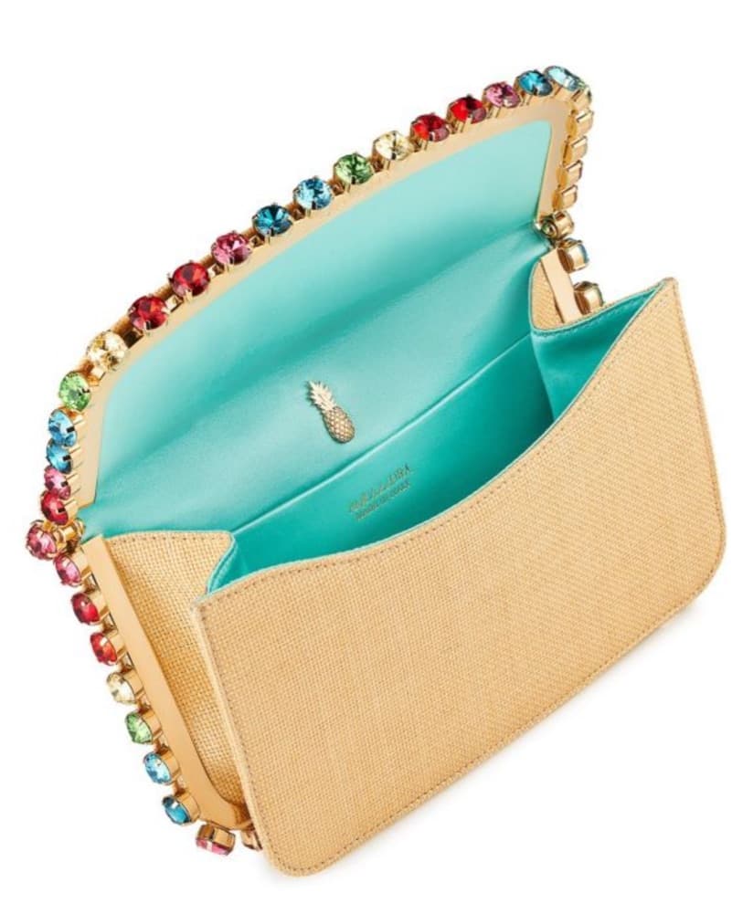 Aquazzura Rainbow Raffia Crystal Bag - Image 4