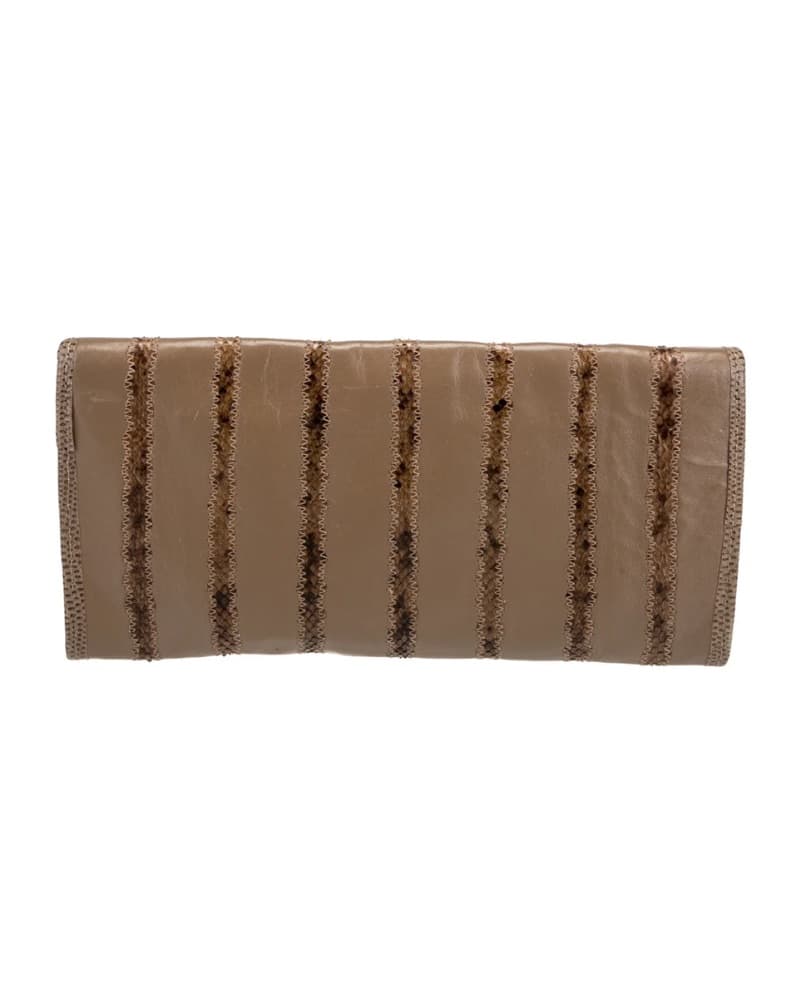 Carlos Falchi Brown Leather Clutch - Image 4