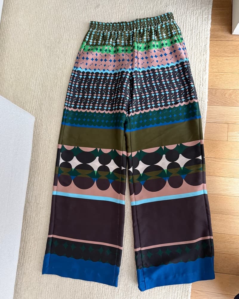 Vibrant Patterned Silk Pants - Image 2