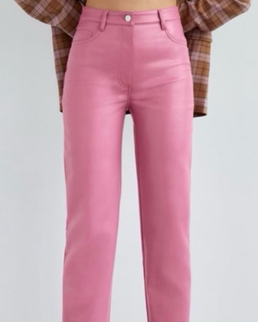 The Melina Leather Pants In Rhodon Pink - Image 1