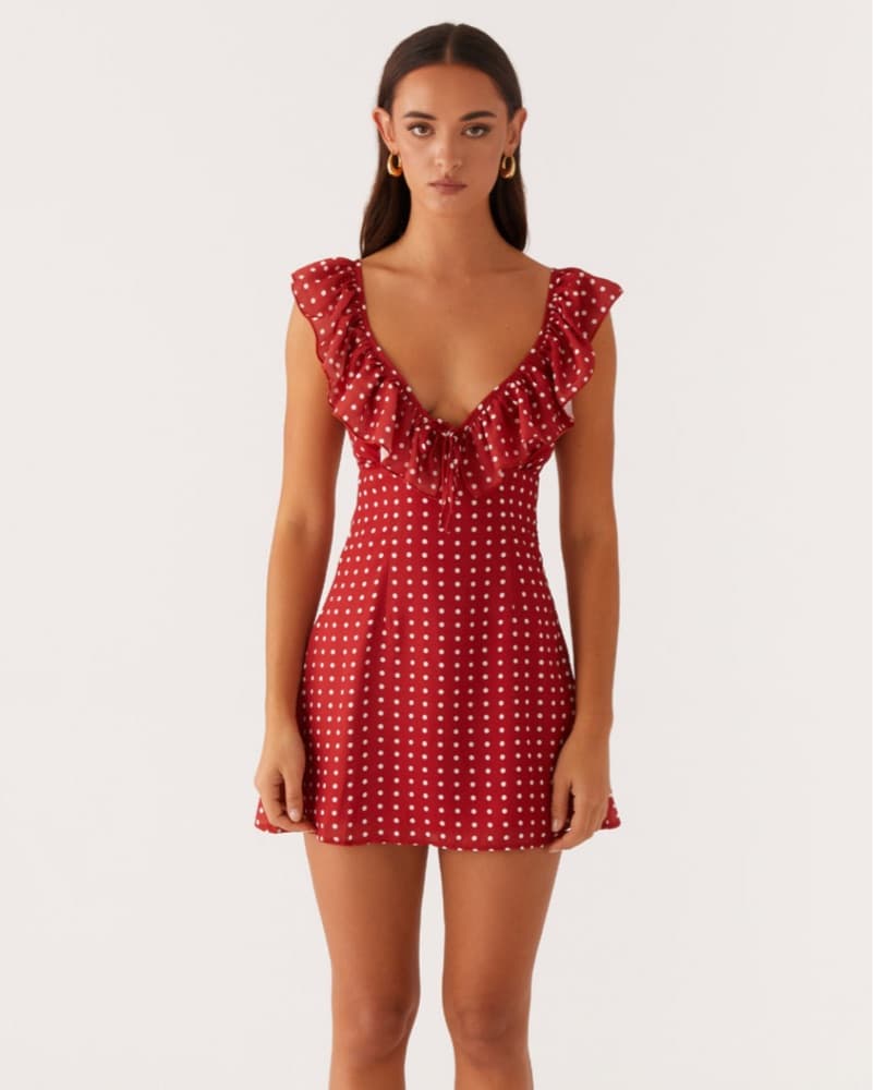 Peppermayo Red Polka Dot Mini Dress - Image 2