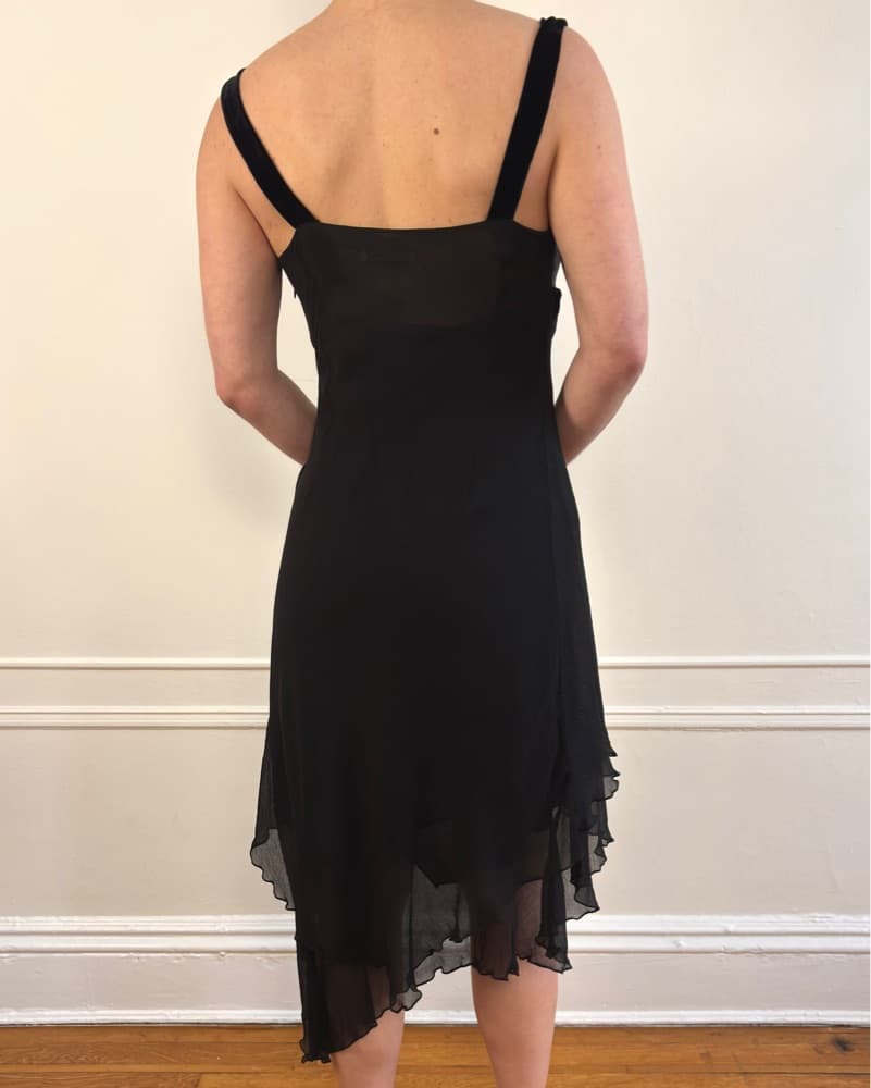 Rare Vintage Italian Silk And Velvet Dress - Image 3