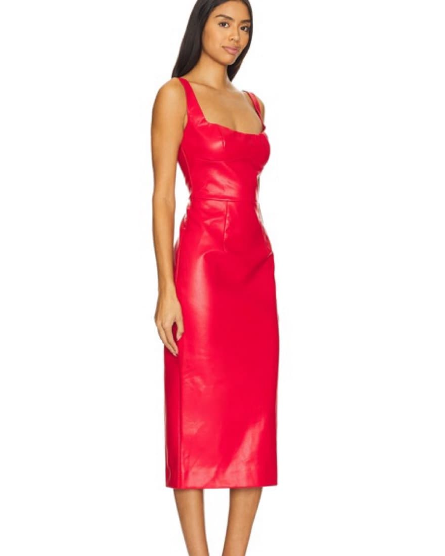 Famous Red Leather Dress For Nye - Image 6