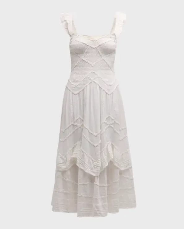 Loveshackfancy Brin White Maxi Dress L - Image 5