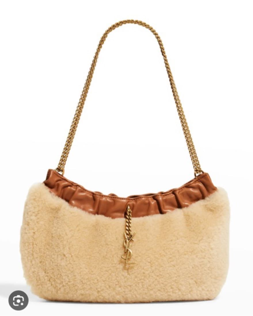 Saint Laurent Shearling Hobo Bag - Image 1