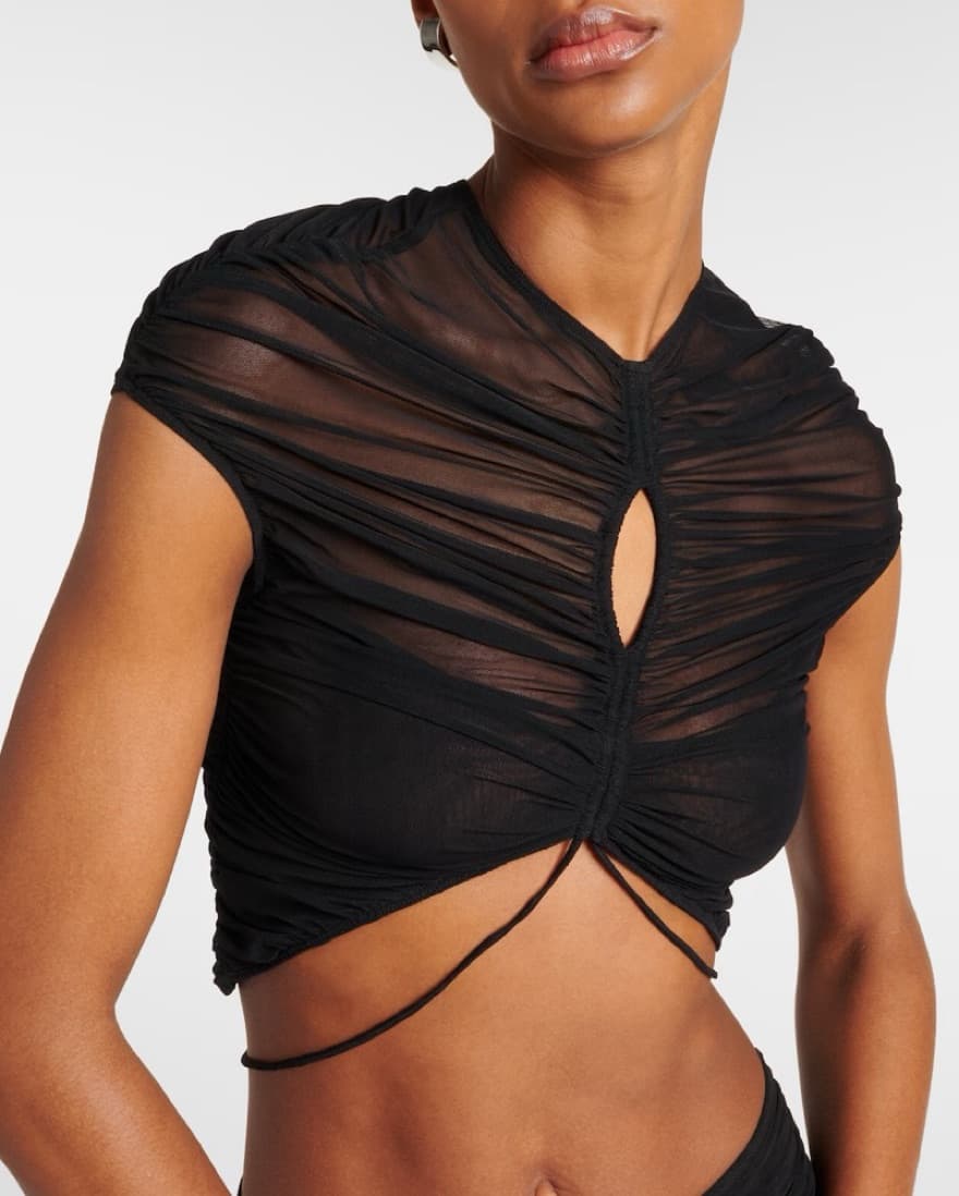 Mugler Mesh Cropped T - Image 1