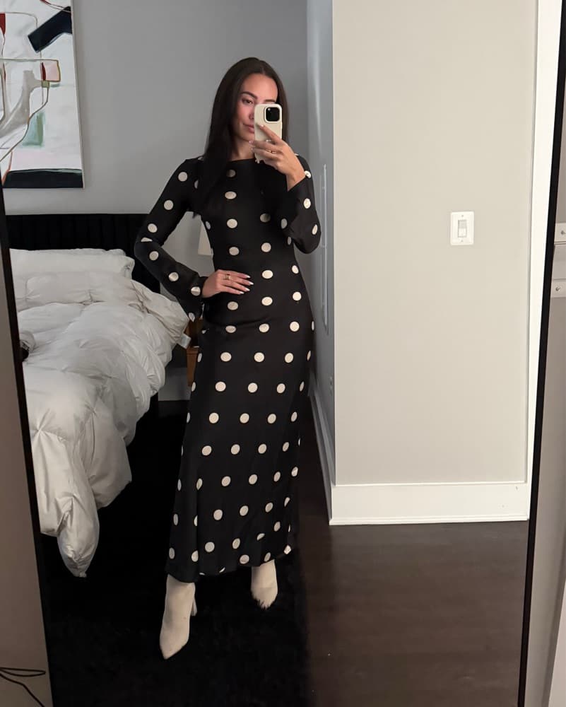 Long sleeve Polka Dot Maxi  - Image 1