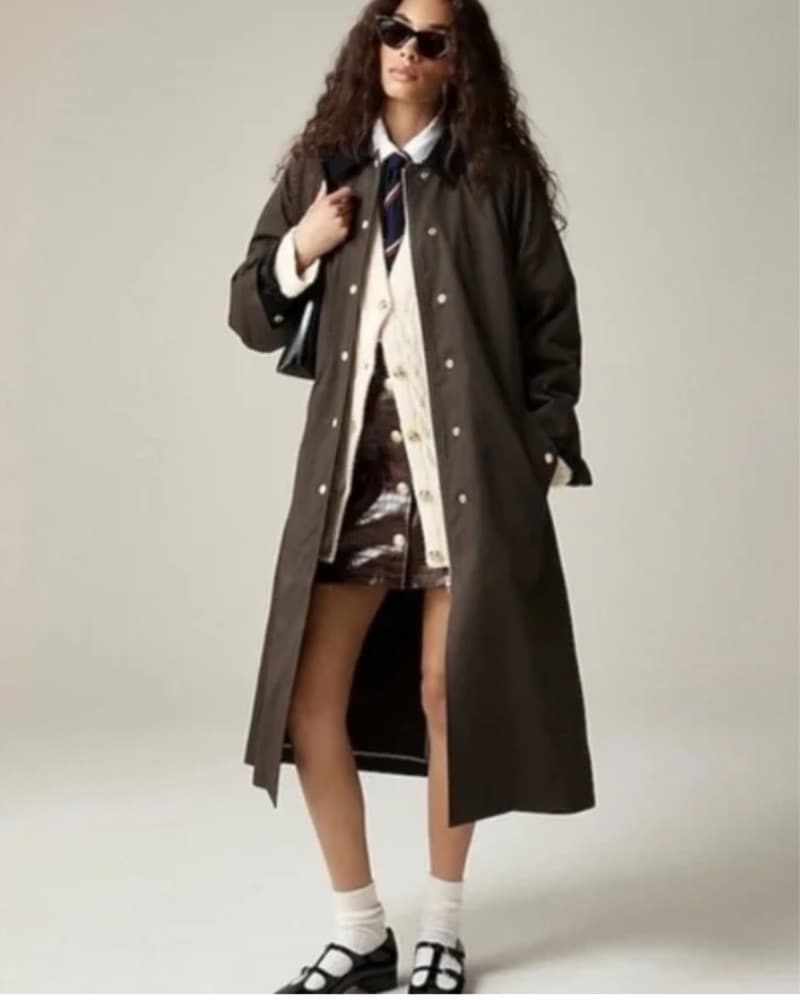 Long J Crew Waxed Jacket - Image 1