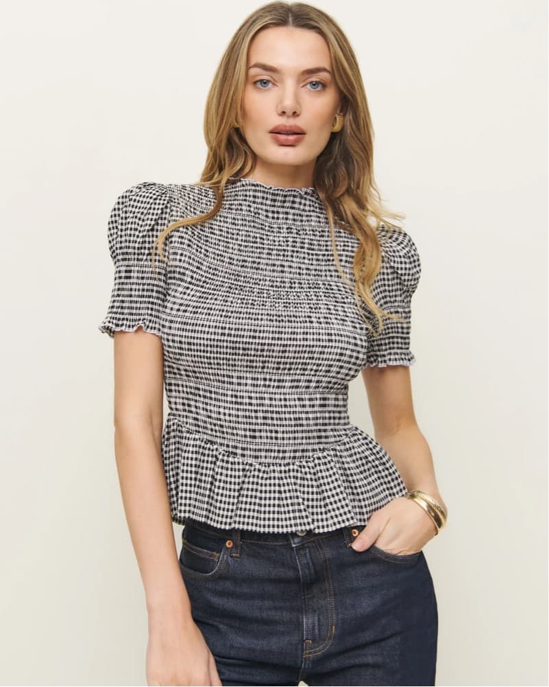 Reformation Aggie Top In Remy Check - Image 1