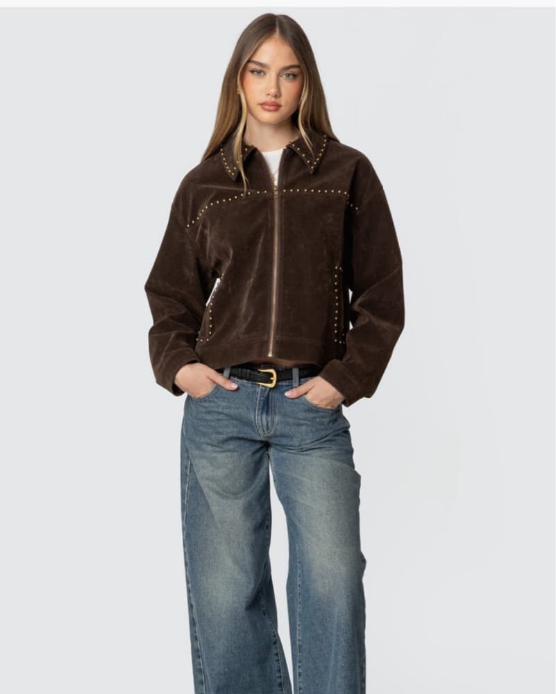 Brown Studded Jacket  - Image 1