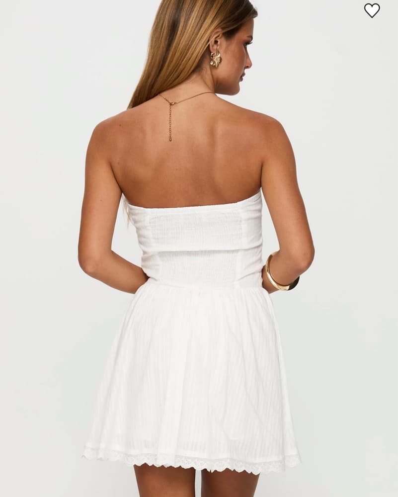Mirella Strapless Mini Dress White - Image 3