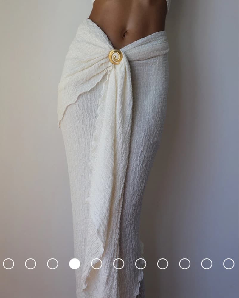 Amra Wrap Skirt - Cream - Image 2