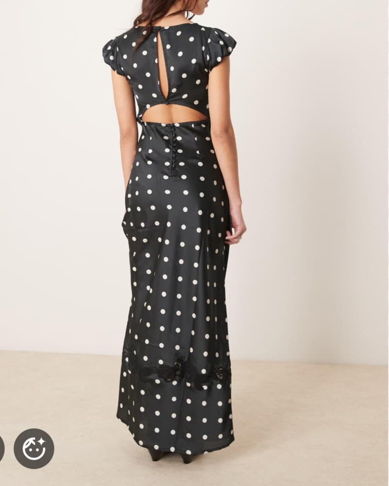 Polka Dot Maxi Dress with Open Back - Image 2