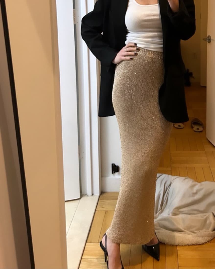 Gold Knit Skirt - Image 1
