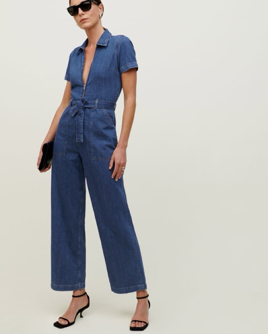 Reformation Cassidy Denim Jumpsuit - Image 1