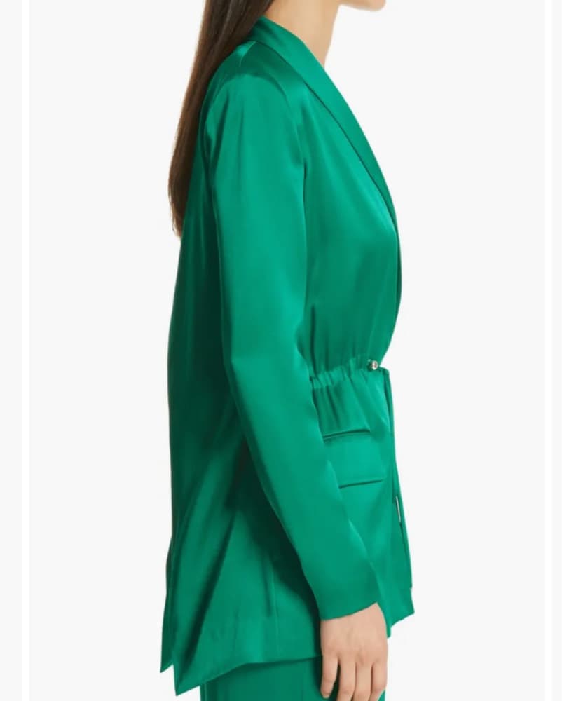 Cushnie Open Back Green Silk Blazer XS - Image 3