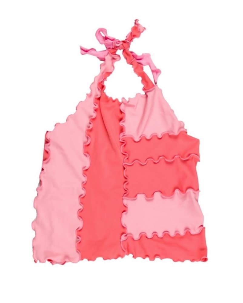 SHERRIS Patchwork Halter Top - Image 4