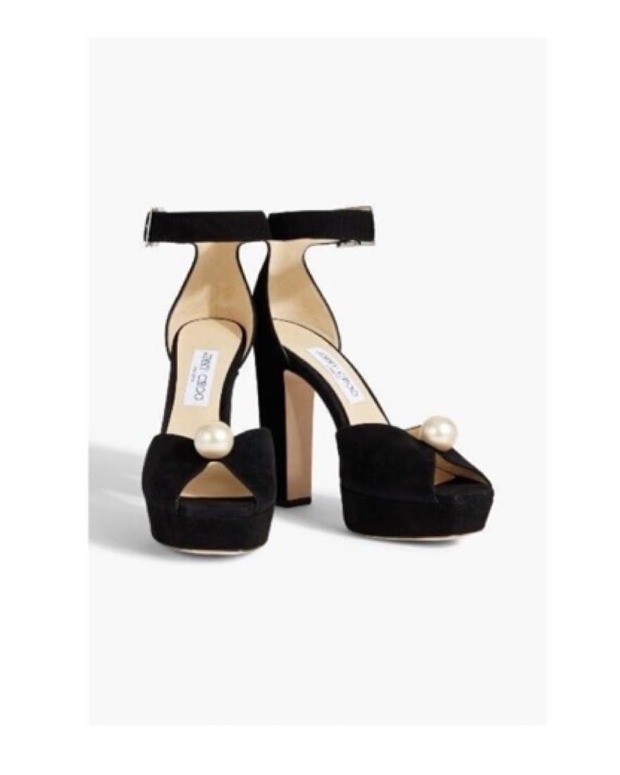 Jimmy Choo Velvet Pearl Platform - Image 1