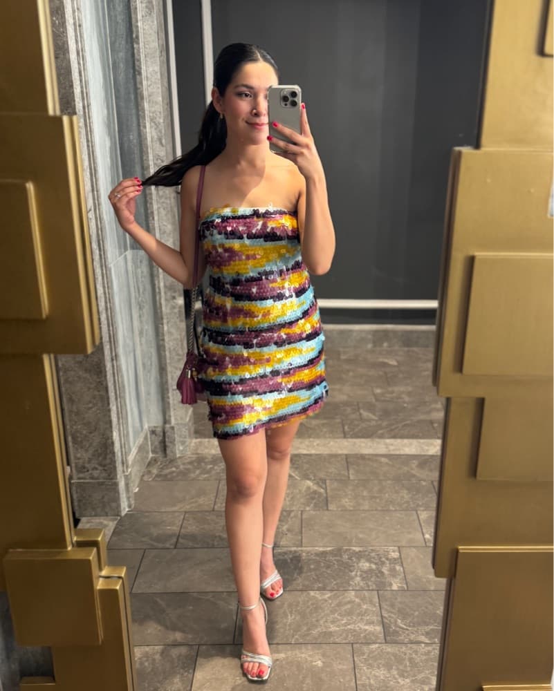 Vibrant Sequin Mini Dress - Image 2