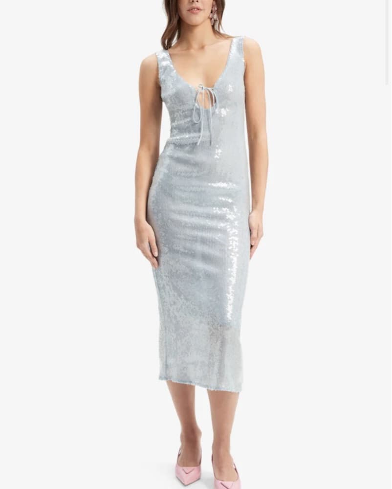 Bardot Sequin Blue Dress - Image 2
