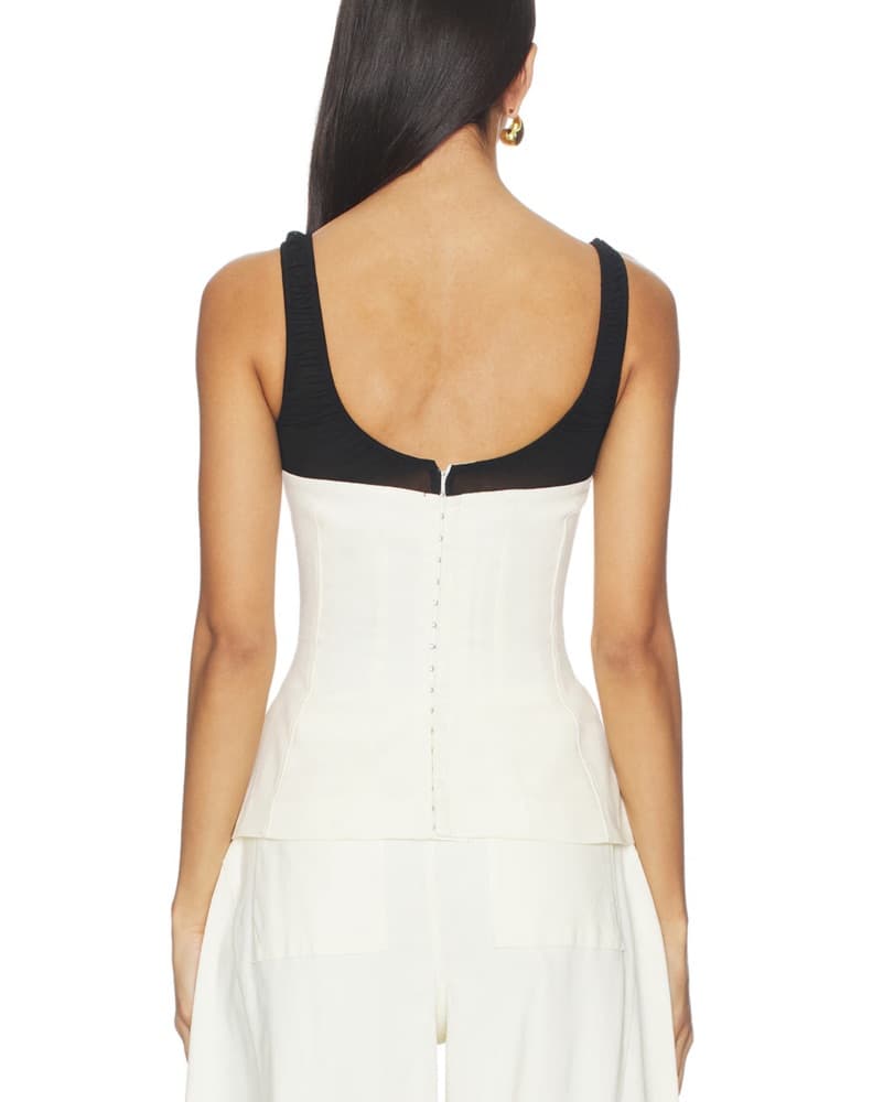 WeWoreWhat Peplum Black & White Top - Image 4