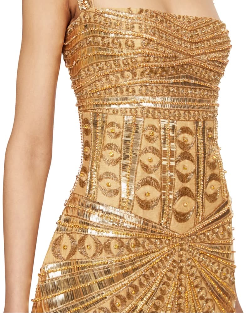 Annies Ibiza Phoenix Mini Dress Gold - Image 2