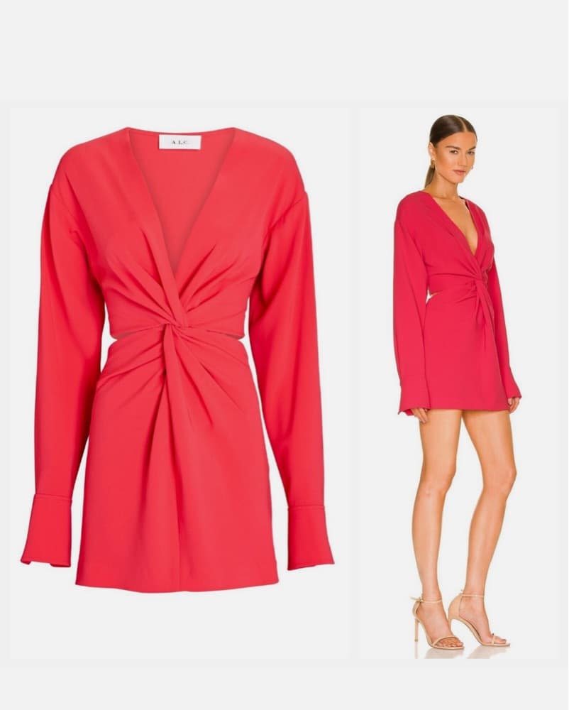 ALC Pink Twist Front Mini Dress - Image 4