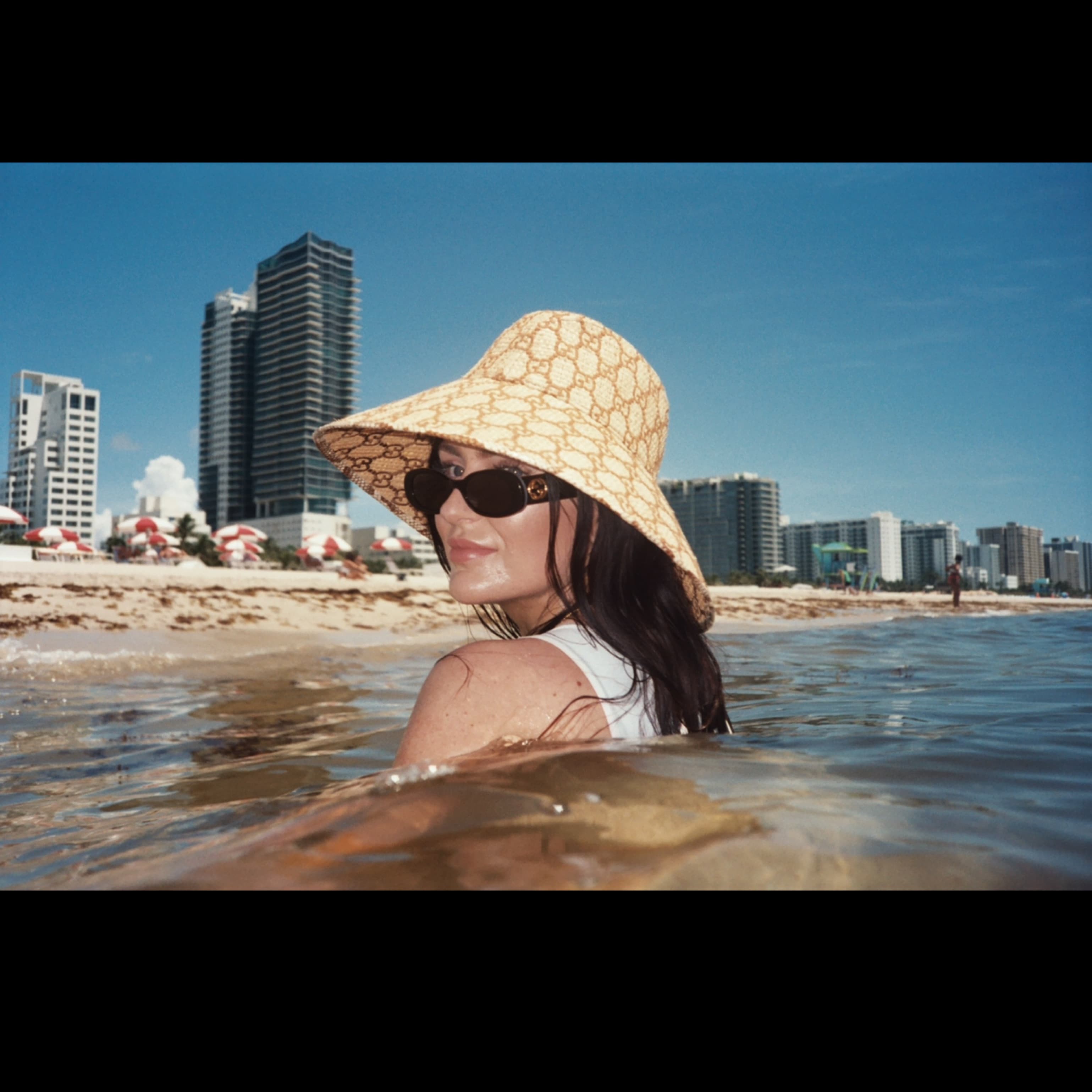 Gucci Snake Trim Raffia Sun Hat - Image 4