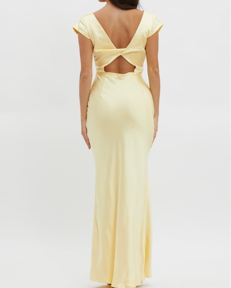 Elegant Gold Satin Gown - Image 3