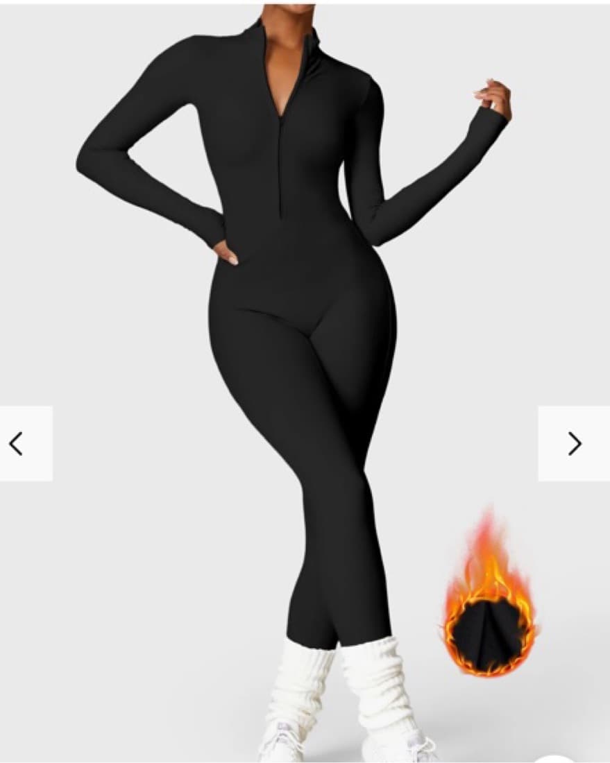Fleece-lined Long Sleeve Zipper Jumpsuit - Image 1