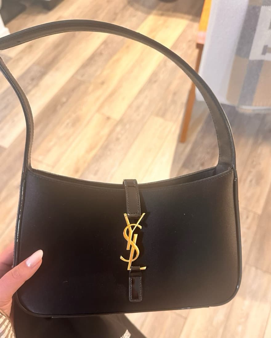 YSL black leather shoulder bag - Image 3