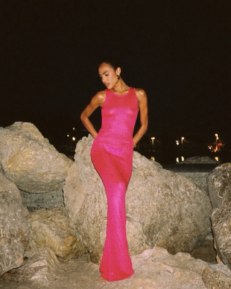 Asta Resort Pink Natalie Dress Sequin XS - Image 4