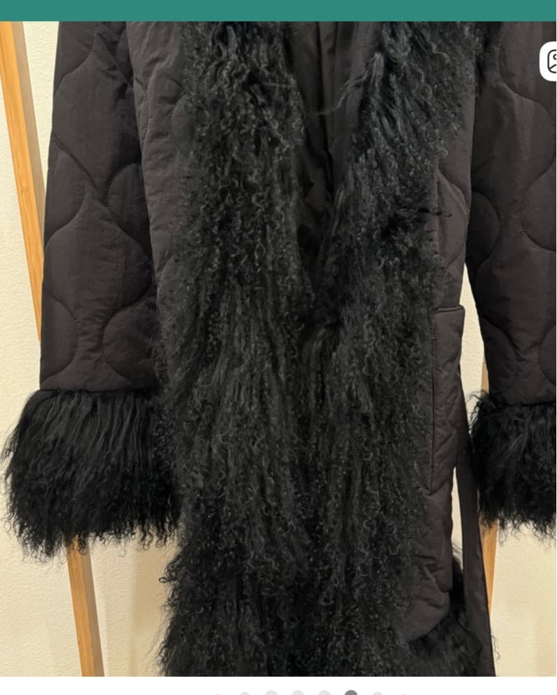 Charlotte Simone Black Fur Trim Coat - Image 5