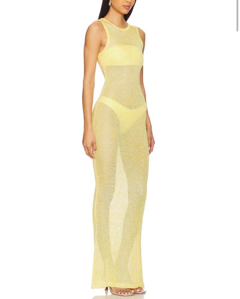 Superdown Alix Maxi Dress in Baby Yellow - Image 2