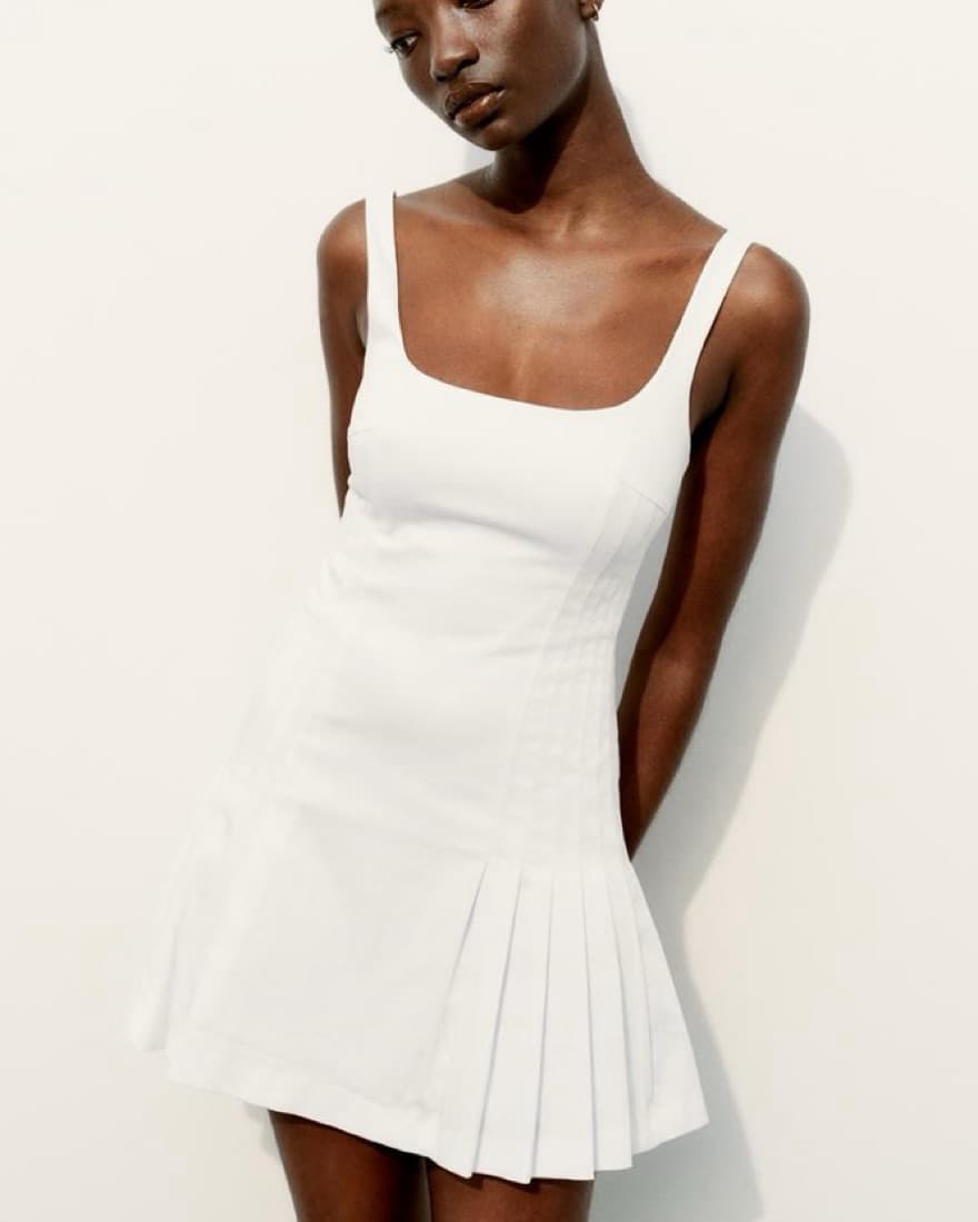 Zara White Mini Dress - Image 1
