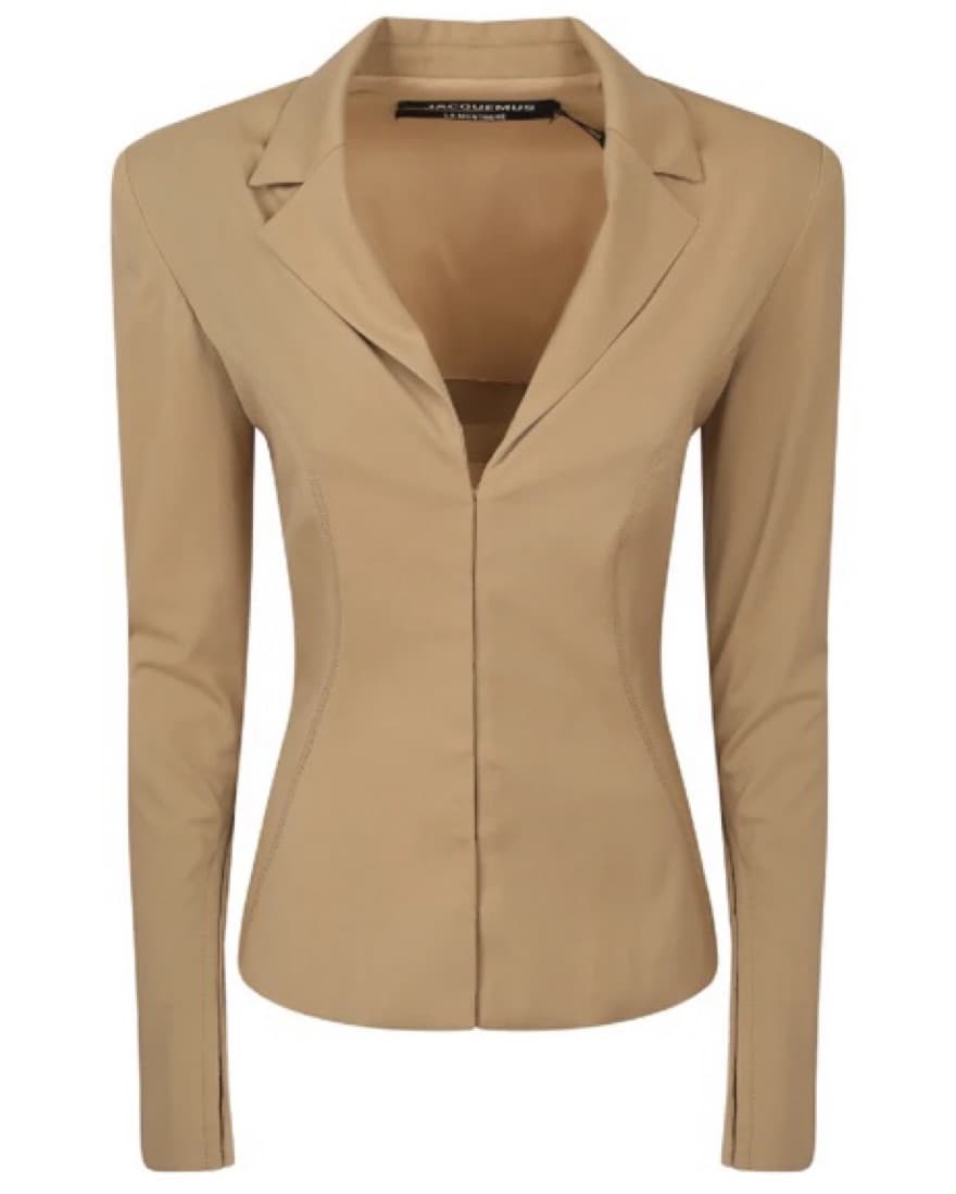 Stretch Slim Fit Tan Blazer - Image 2
