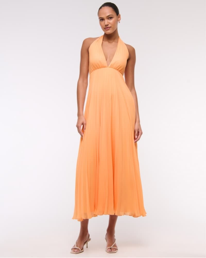 Orange Halter Maxi Dress - Image 1