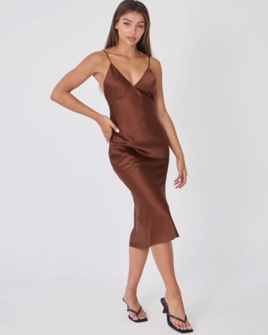 Because of Alice Satin Slip Midi Dress  - Image 1