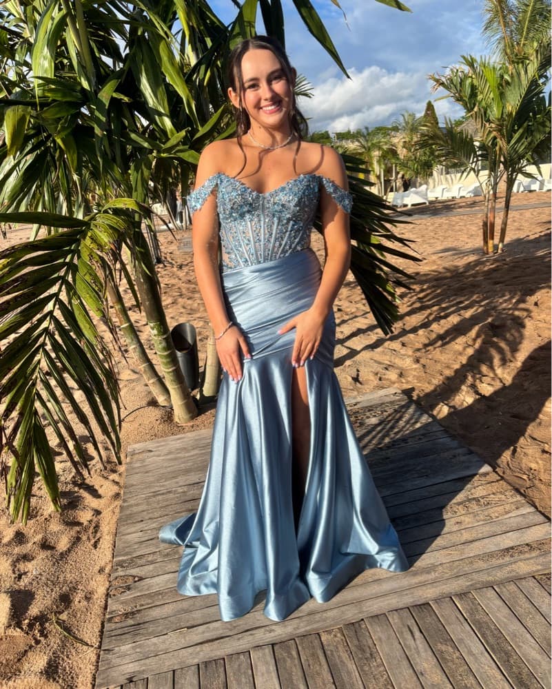 Sherri Hill Satin Mermaid Gown - Image 1