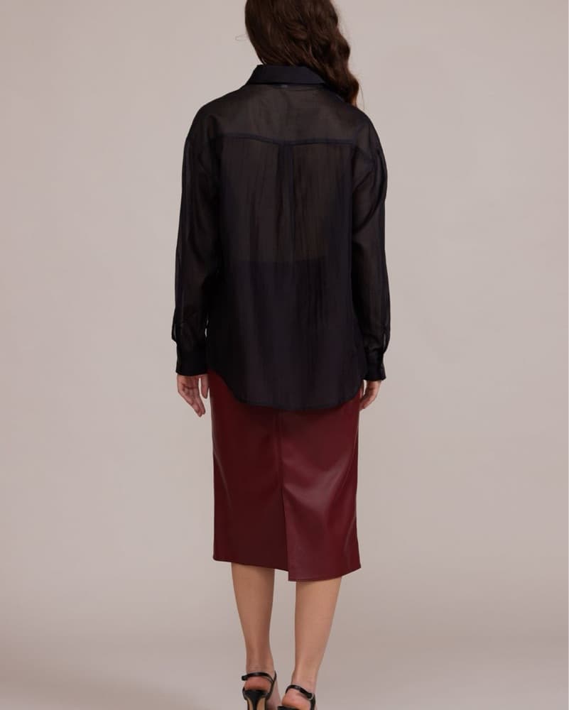 Sophisticated Burgundy Pencil Skirt - Image 3