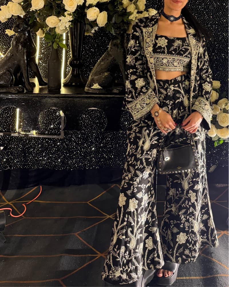 Black Indian Sharara Set - Image 2